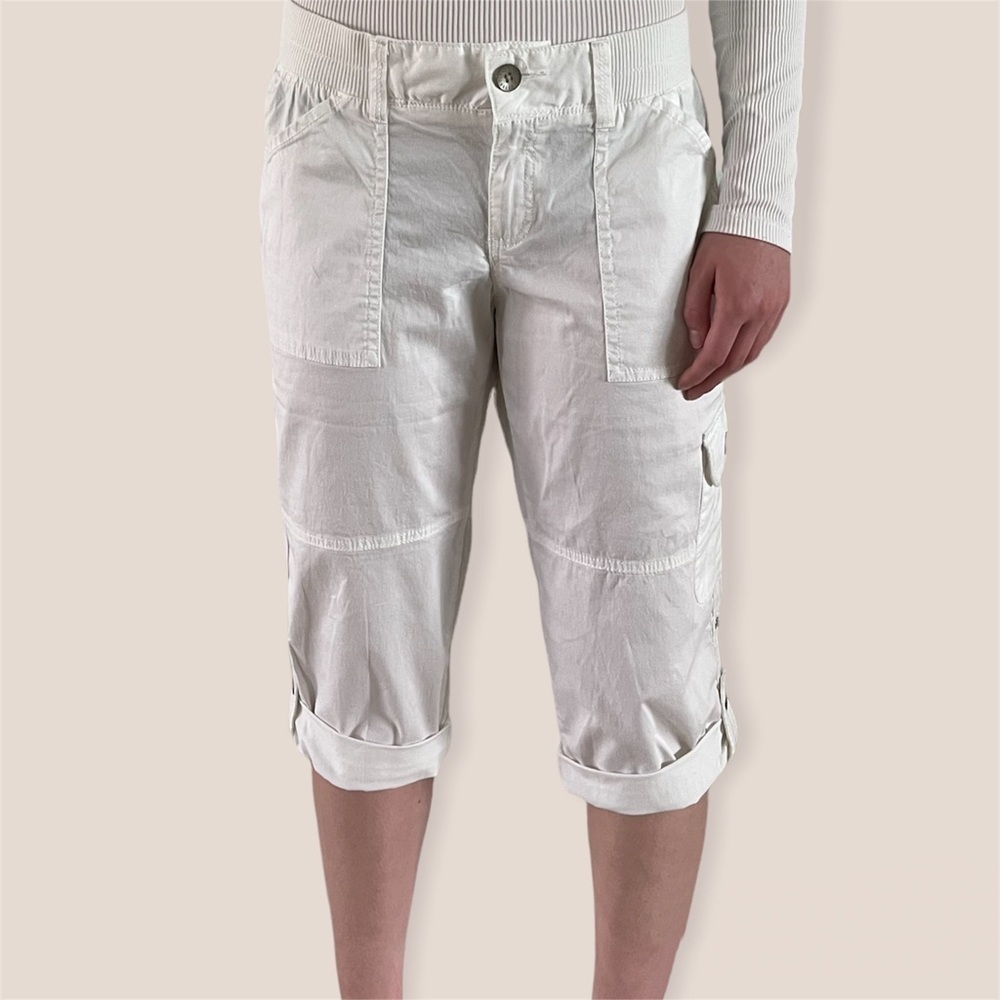 Sonoma Bermuda Mid Rise Cargo White Capris